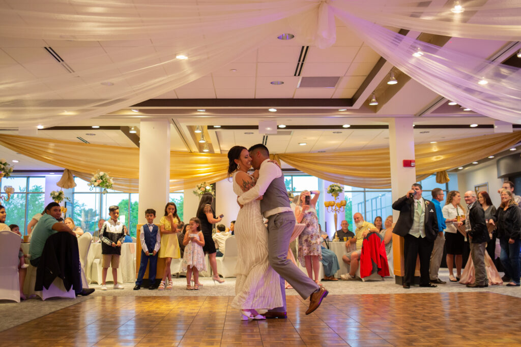 Newlyweds dancing